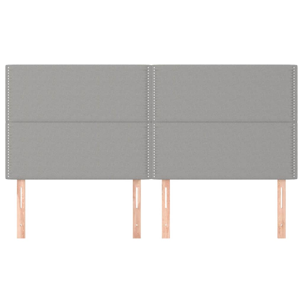 Vidaxl hoofdbord lichtgrijs 200x5x118 128 cm stof