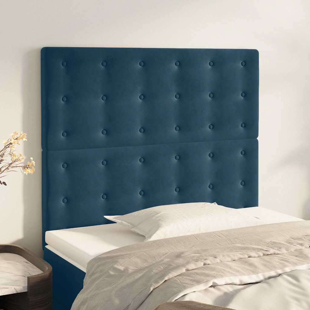 Vidaxl hoofdbord donkerblauw 80x5x118 128 cm fluweel
