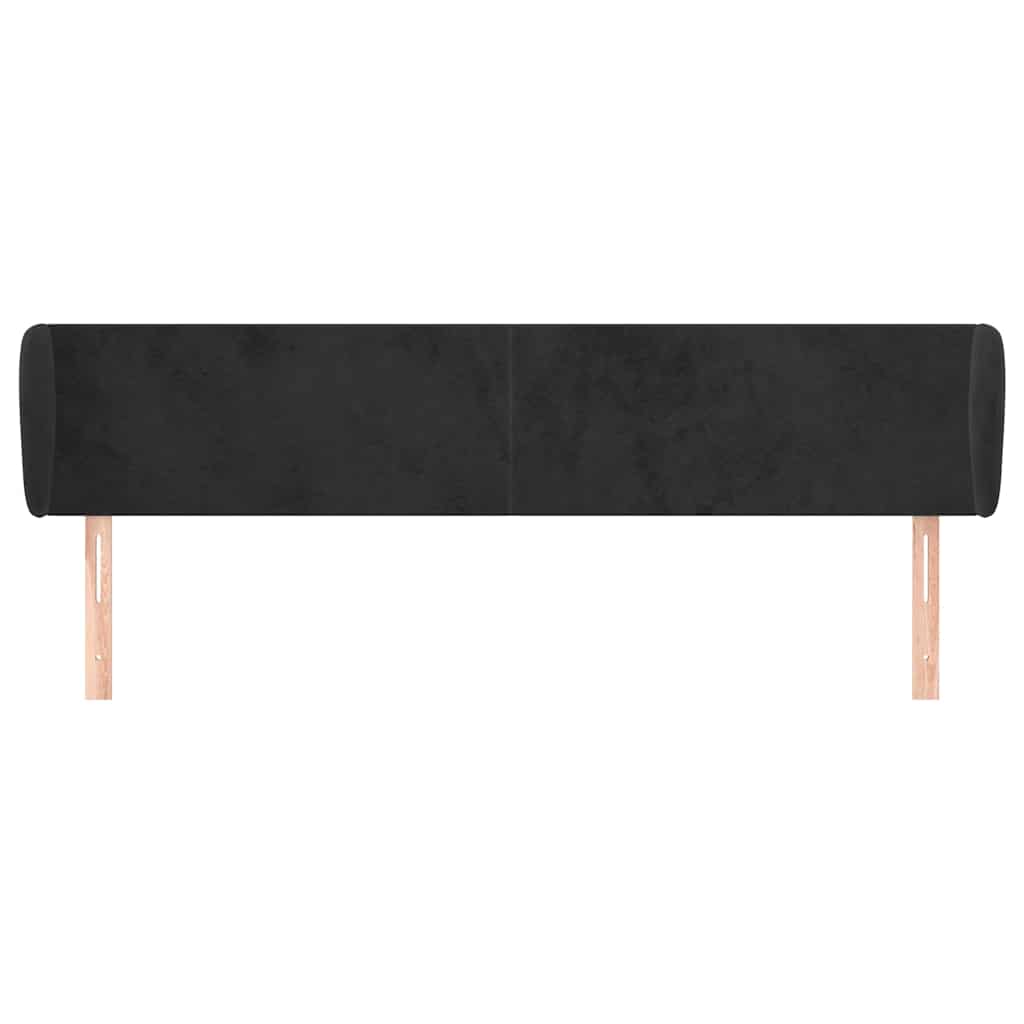 Vidaxl hoofdbord met randen 203x23x78 88 cm fluweel zwart