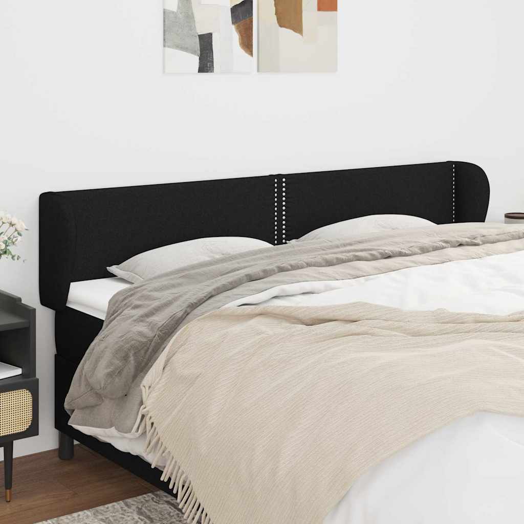 Vidaxl hoofdbord met randen 163x23x78 88 cm stof zwart