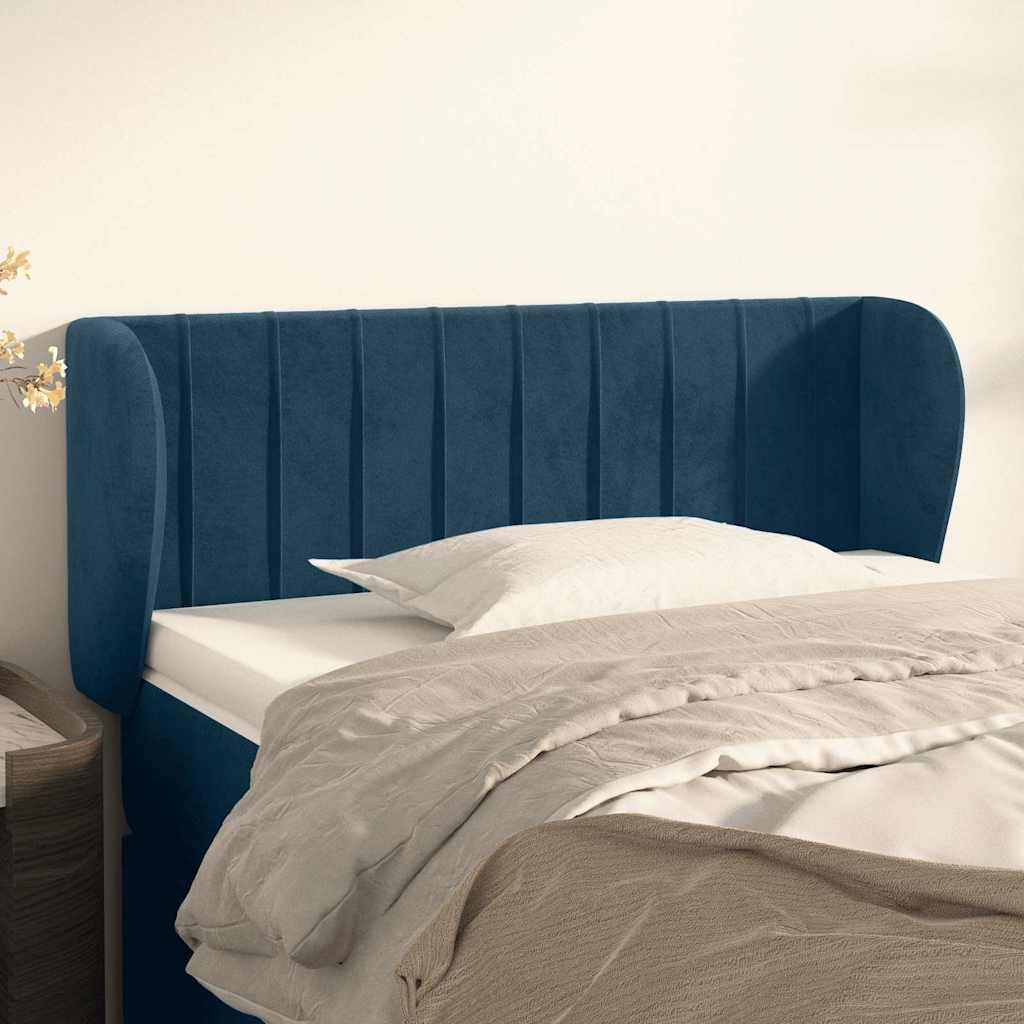 Vidaxl hoofdbord met randen 83x23x78 88 cm fluweel donkerblauw