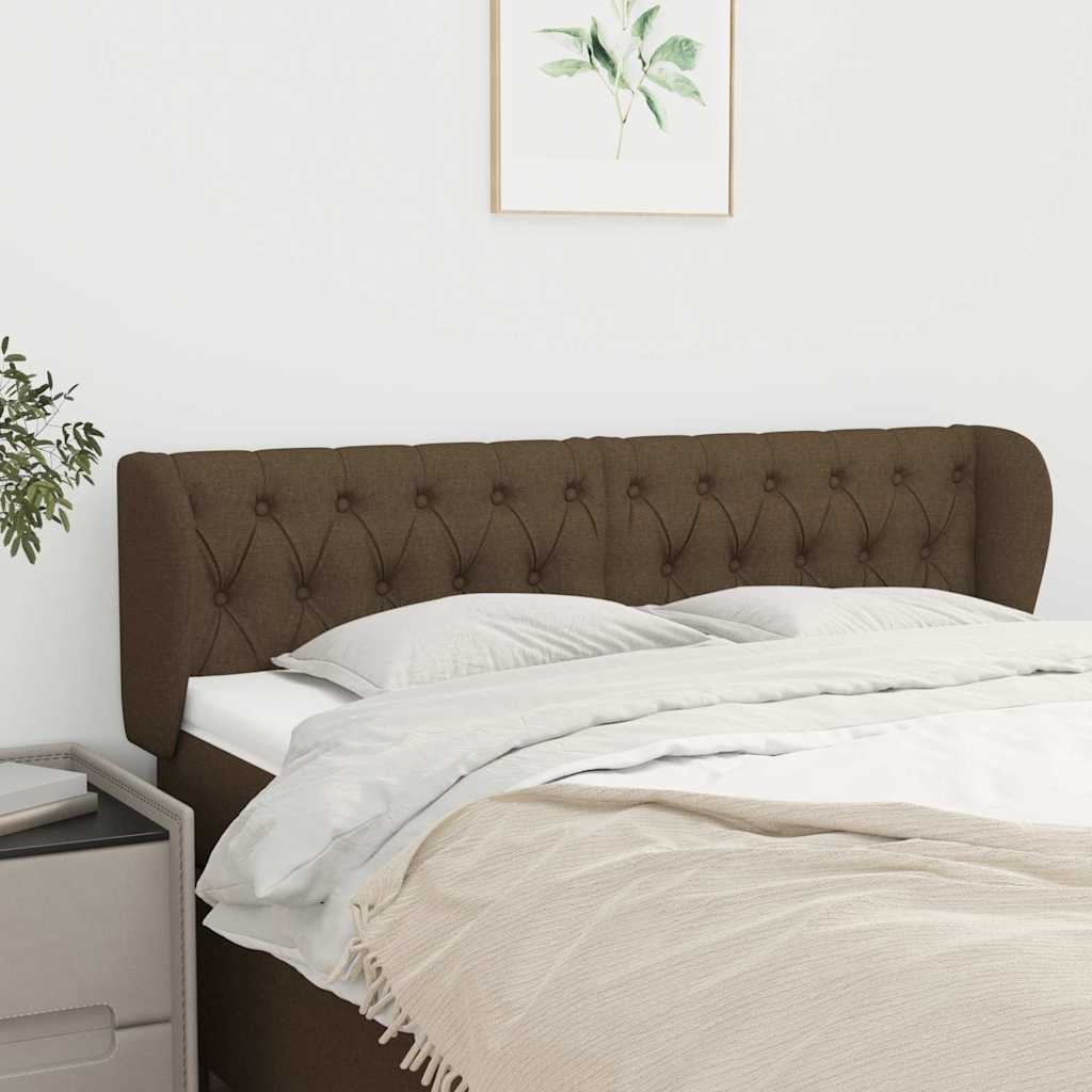 Vidaxl hoofdbord met randen 147x23x78 88 cm stof donkerbruin