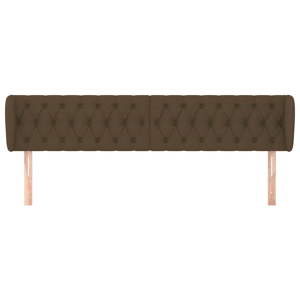 Vidaxl hoofdbord met randen 183x23x78 88 cm stof donkerbruin