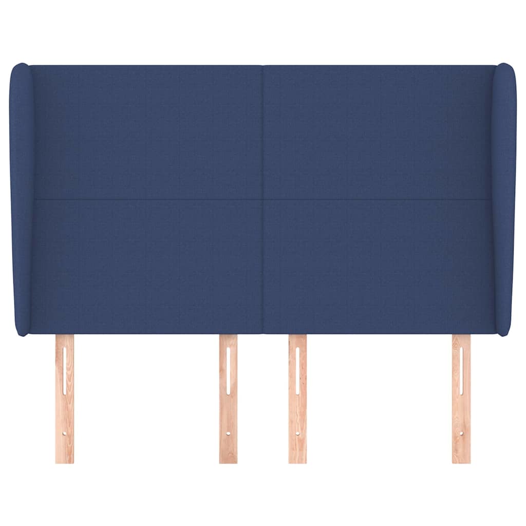 Vidaxl hoofdbord met randen 147x23x118 128 cm stof blauw