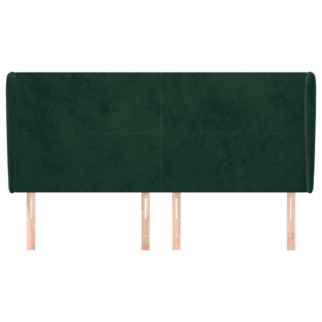 Vidaxl hoofdbord met randen 163x23x118 128 cm fluweel donkergroen