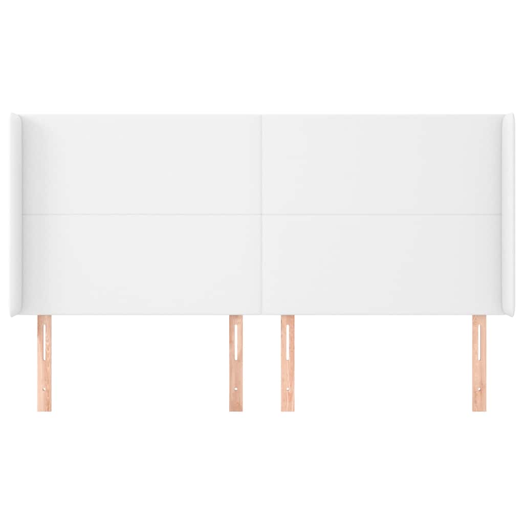 Vidaxl hoofdbord met randen 183x23x118 128 cm kunstleer wit