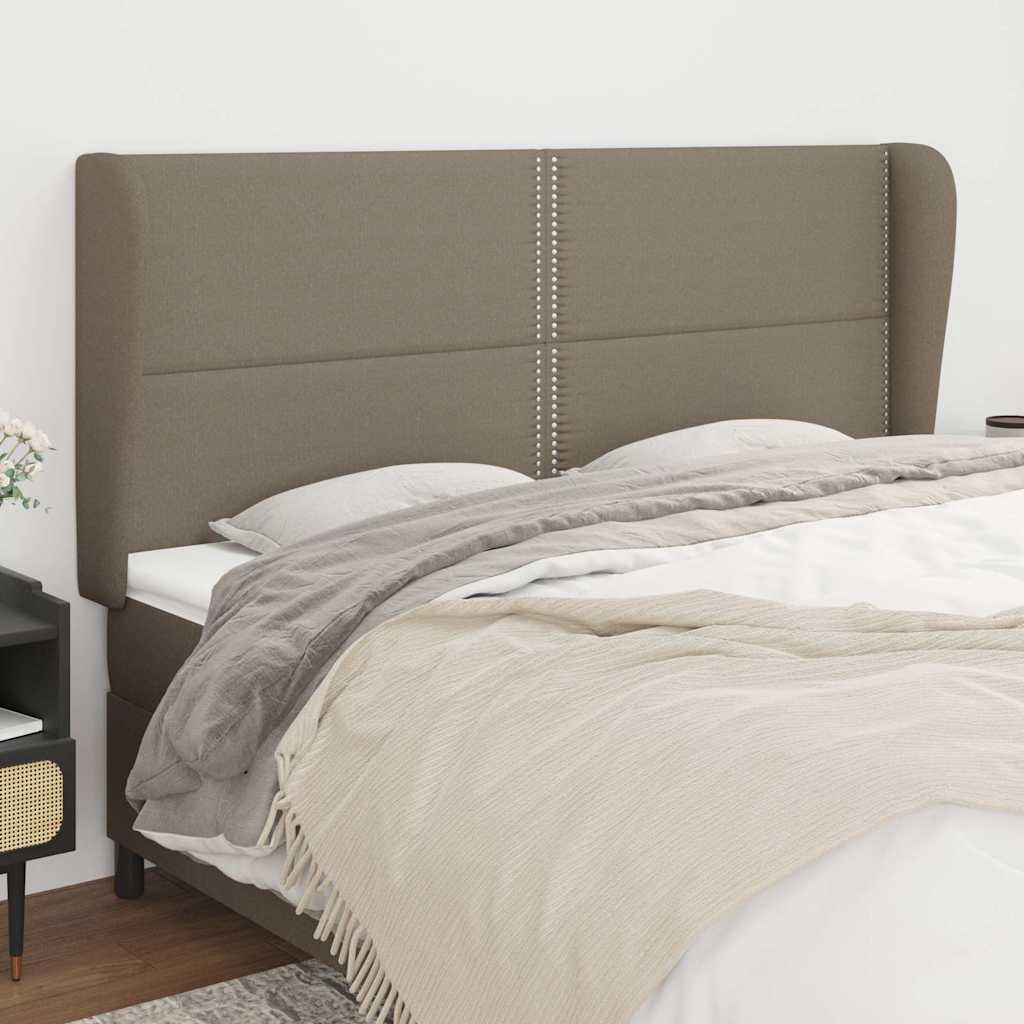 Vidaxl hoofdbord met randen 183x23x118 128 cm stof taupe