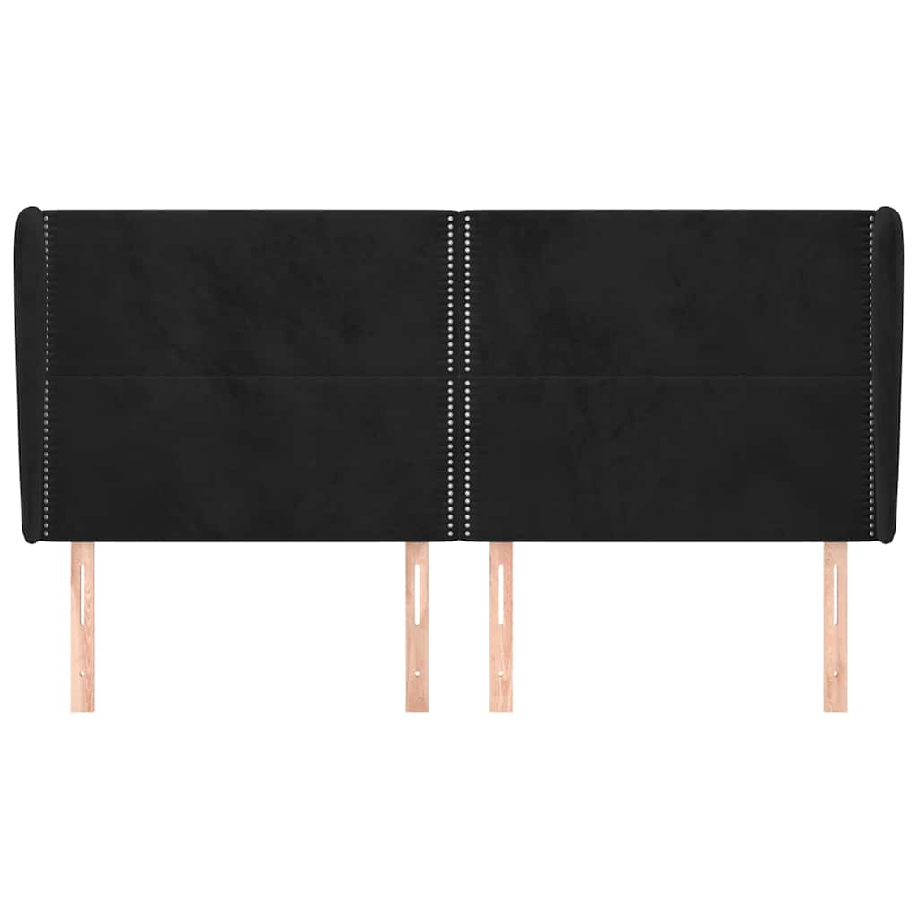 Vidaxl hoofdbord met randen 183x23x118 128 cm fluweel zwart