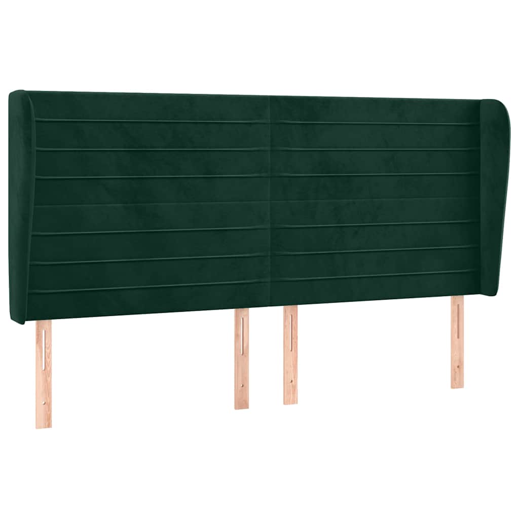 Vidaxl hoofdbord met randen 163x23x118 128 cm fluweel donkergroen