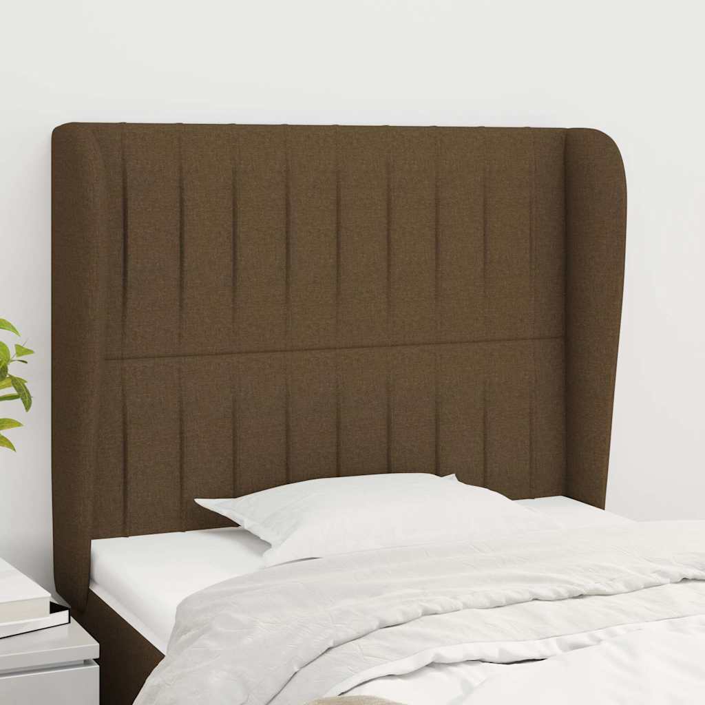 Vidaxl hoofdbord met randen 83x23x118 128 cm stof donkerbruin
