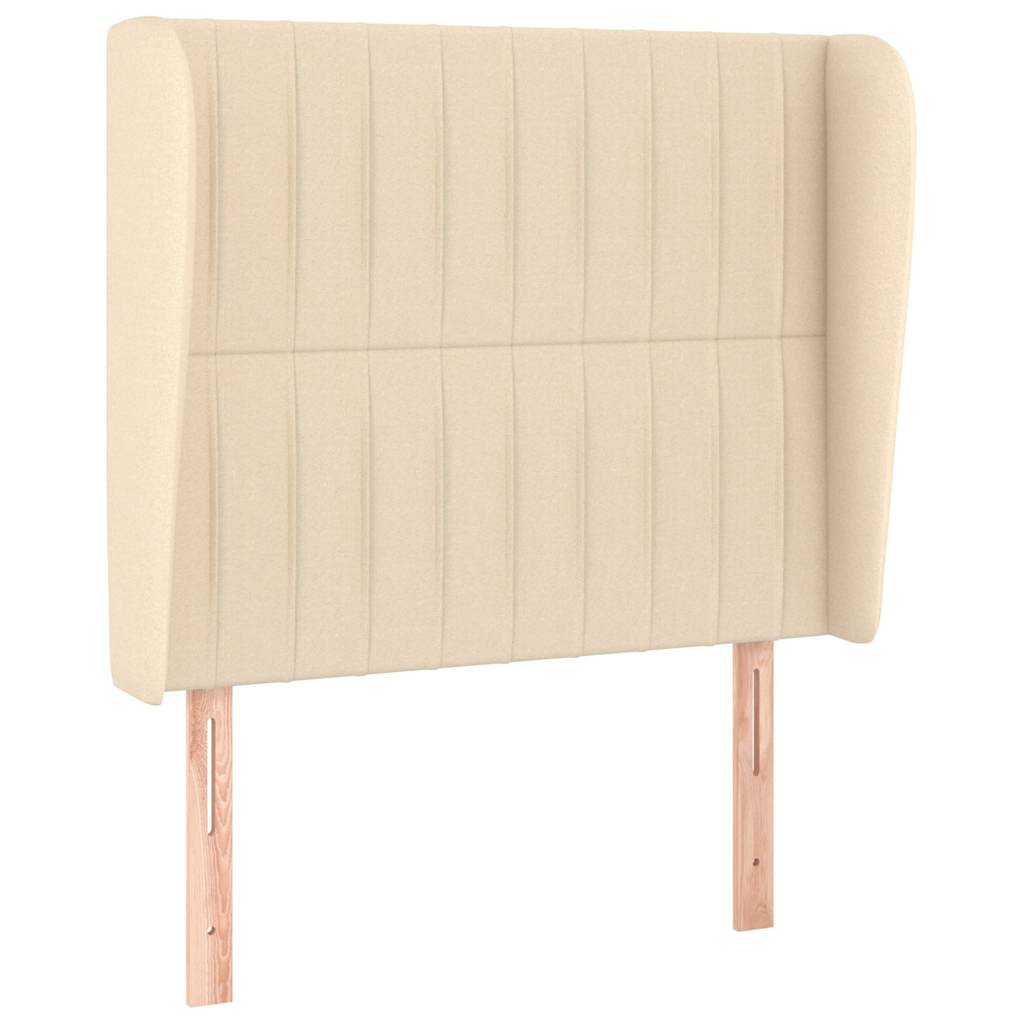 Vidaxl hoofdbord met randen 103x23x118 128 cm stof crèmekleurig