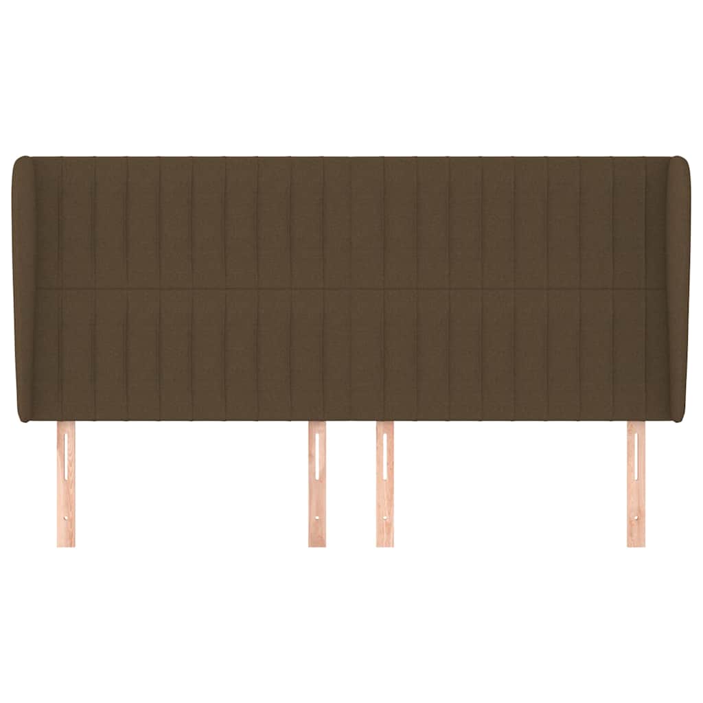 Vidaxl hoofdbord met randen 183x23x118 128 cm stof donkerbruin