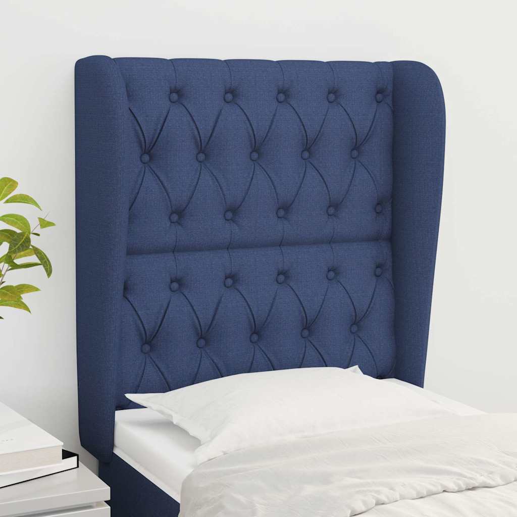 Vidaxl hoofdbord met randen 83x23x118 128 cm stof blauw