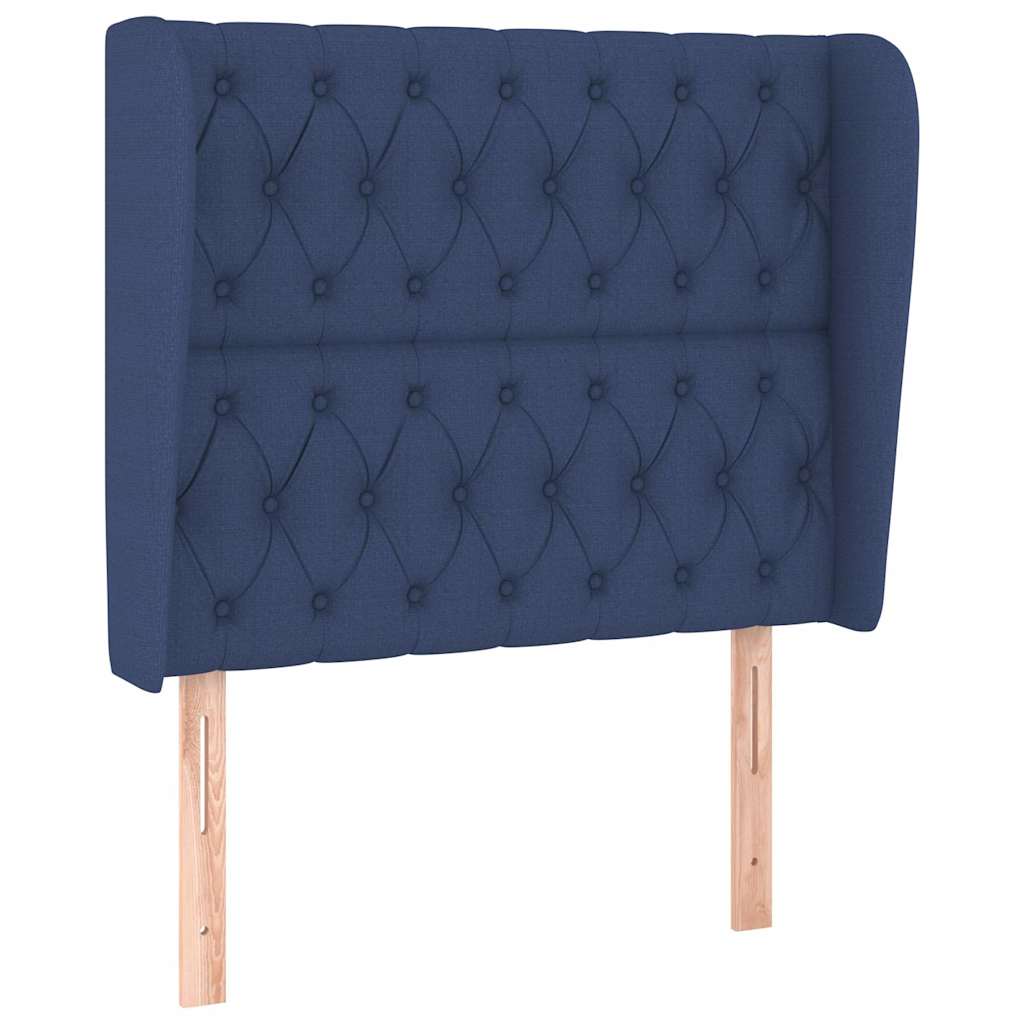 Vidaxl hoofdbord met randen 103x23x118 128 cm stof blauw