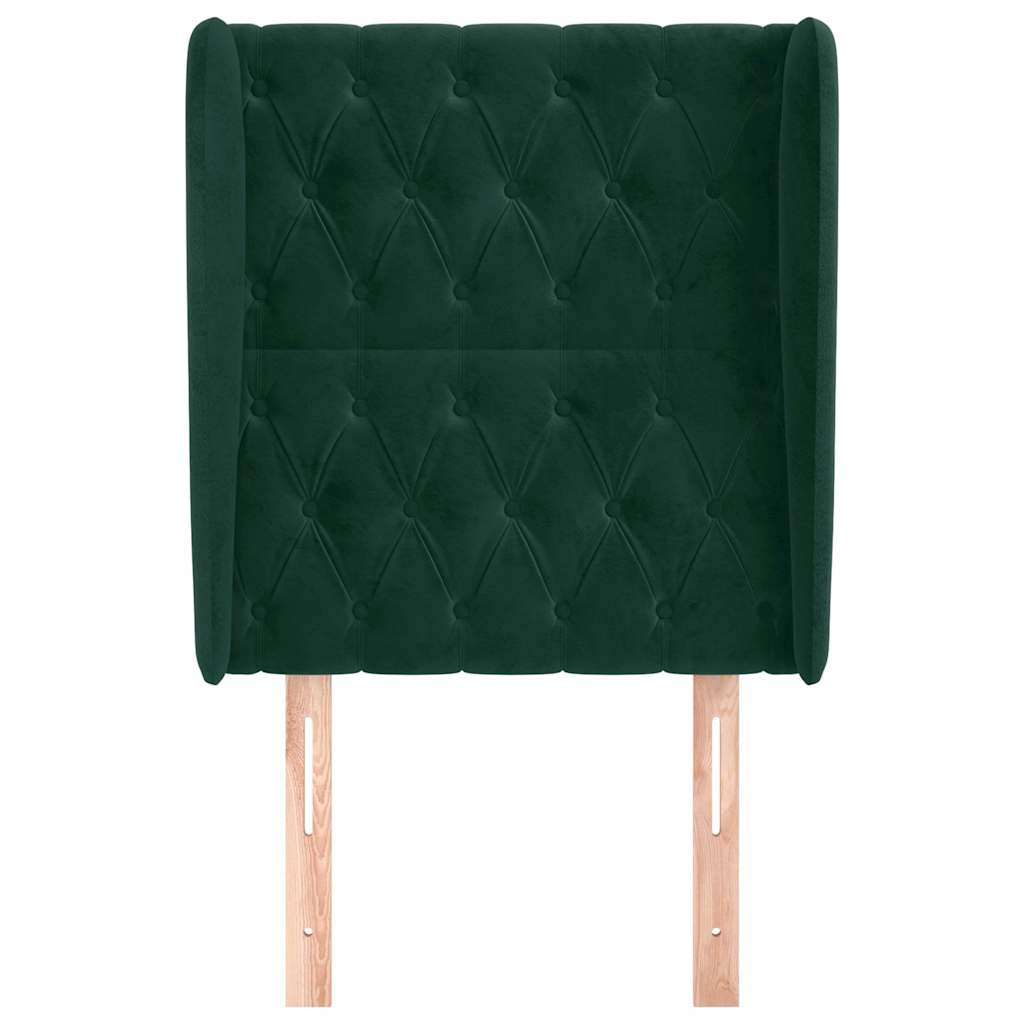 Vidaxl hoofdbord met randen 83x23x118 128 cm fluweel donkergroen