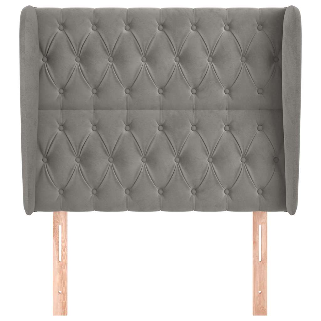 Vidaxl hoofdbord met randen 93x23x118 128 cm fluweel lichtgrijs
