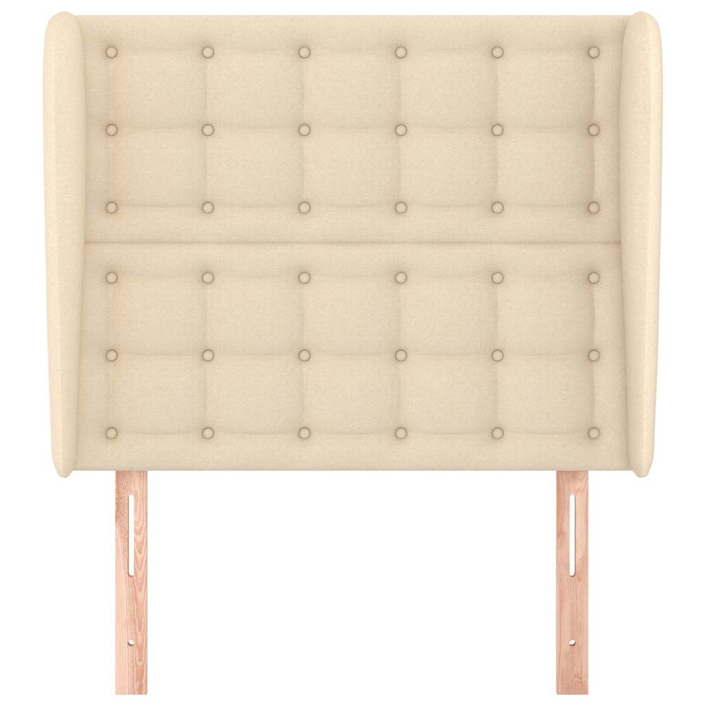 Vidaxl hoofdbord met randen 103x23x118 128 cm stof crèmekleurig