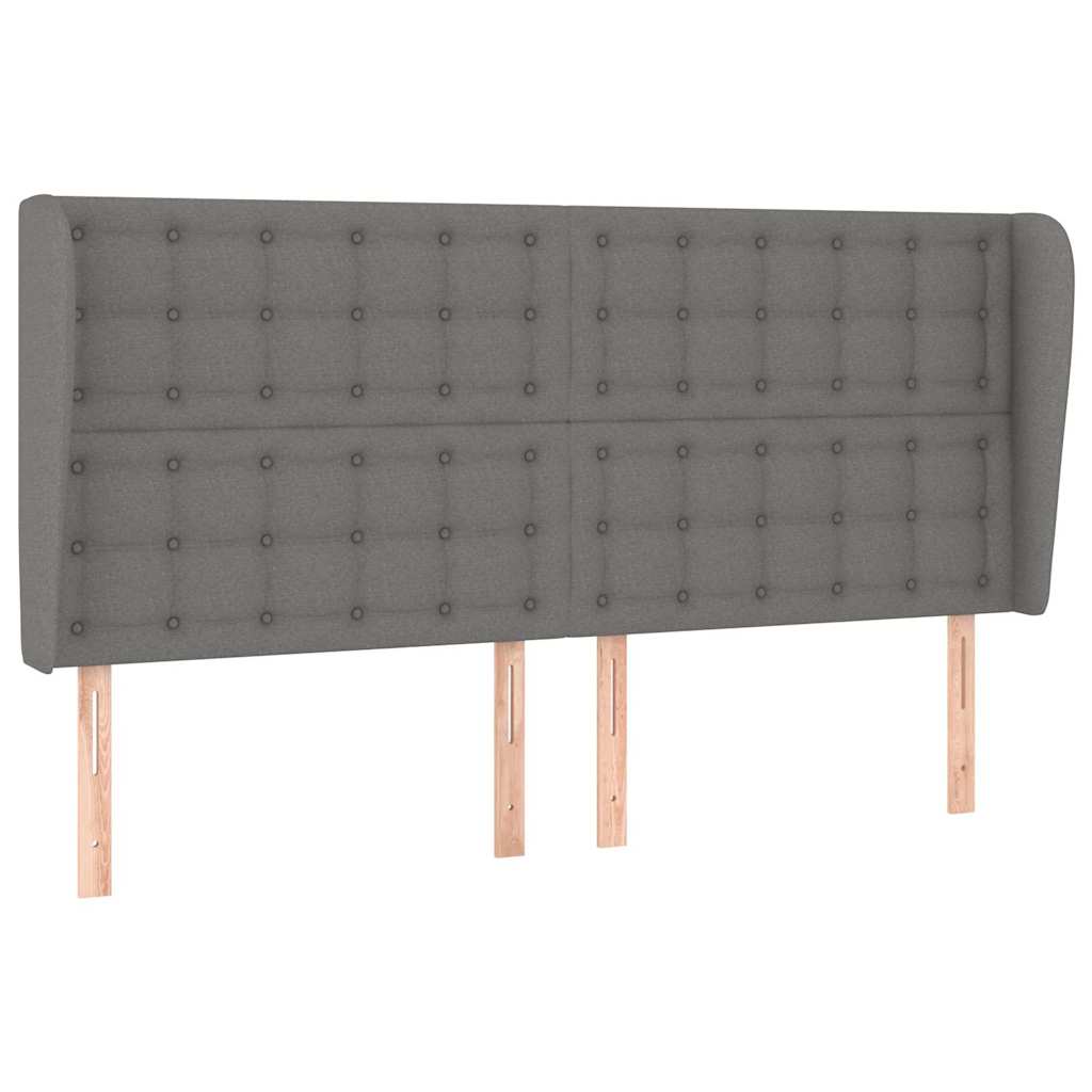 Vidaxl hoofdbord met randen 203x23x118 128 cm stof donkergrijs
