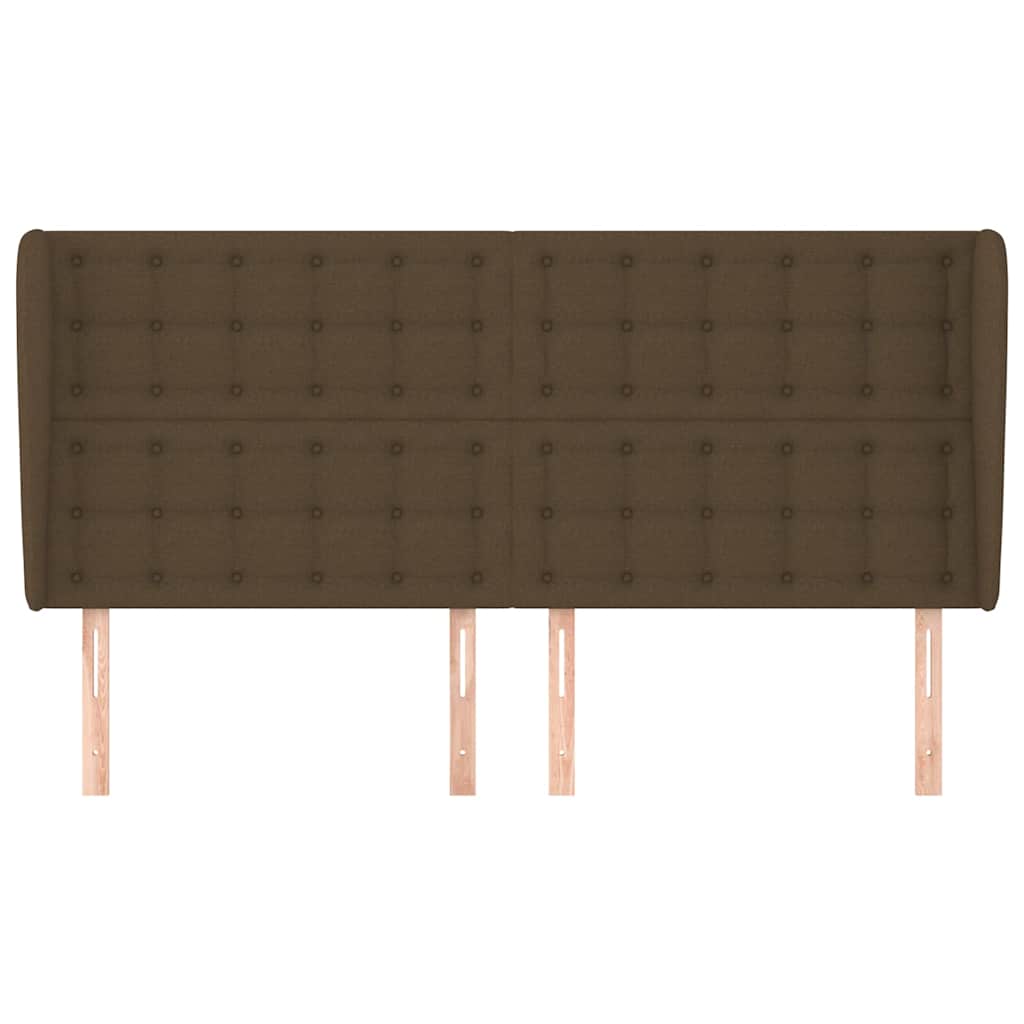 Vidaxl hoofdbord met randen 203x23x118 128 cm stof donkerbruin