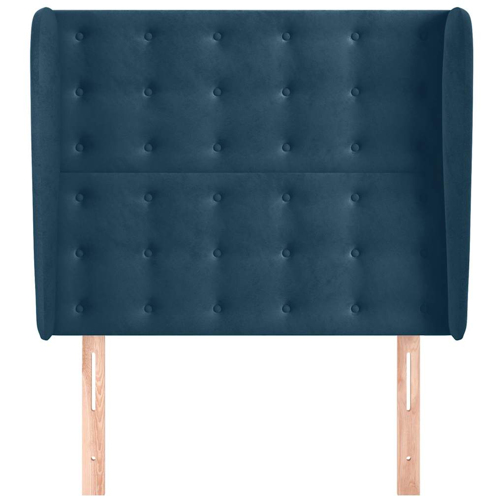 Vidaxl hoofdbord met randen 93x23x118 128 cm fluweel donkerblauw