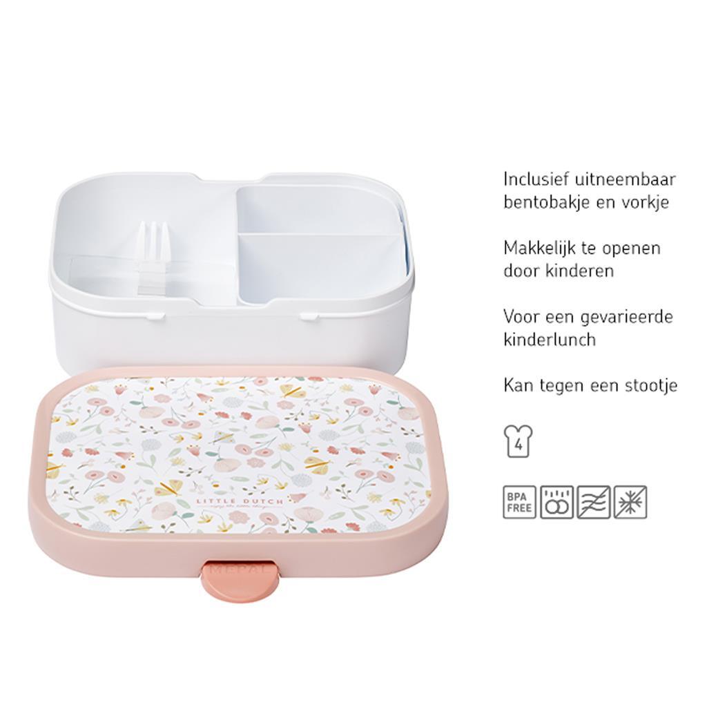 Mepal Campus Lunchbox Little Dutch Blumen und Schmetterlinge rosa weiß