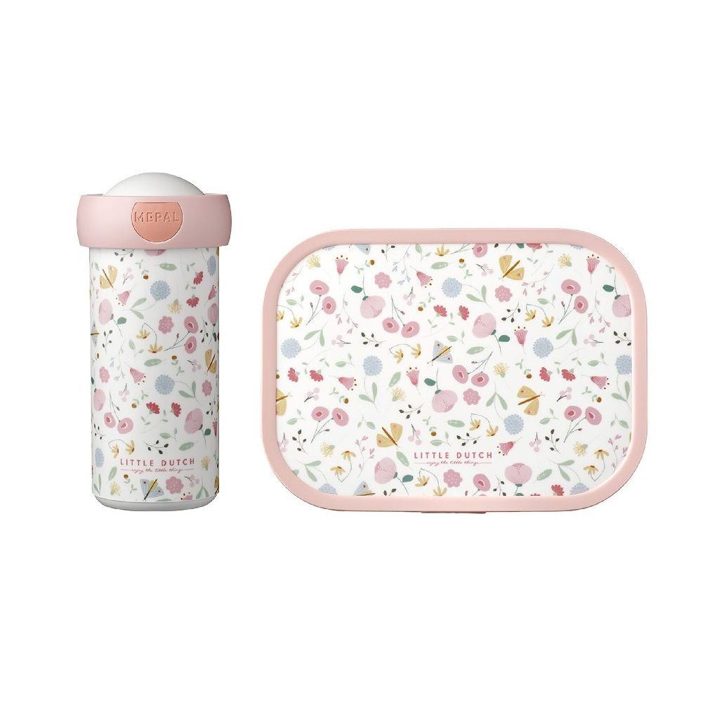 Mepal Lunchset mit kleinen holländischen Blumen und Schmetterlingen