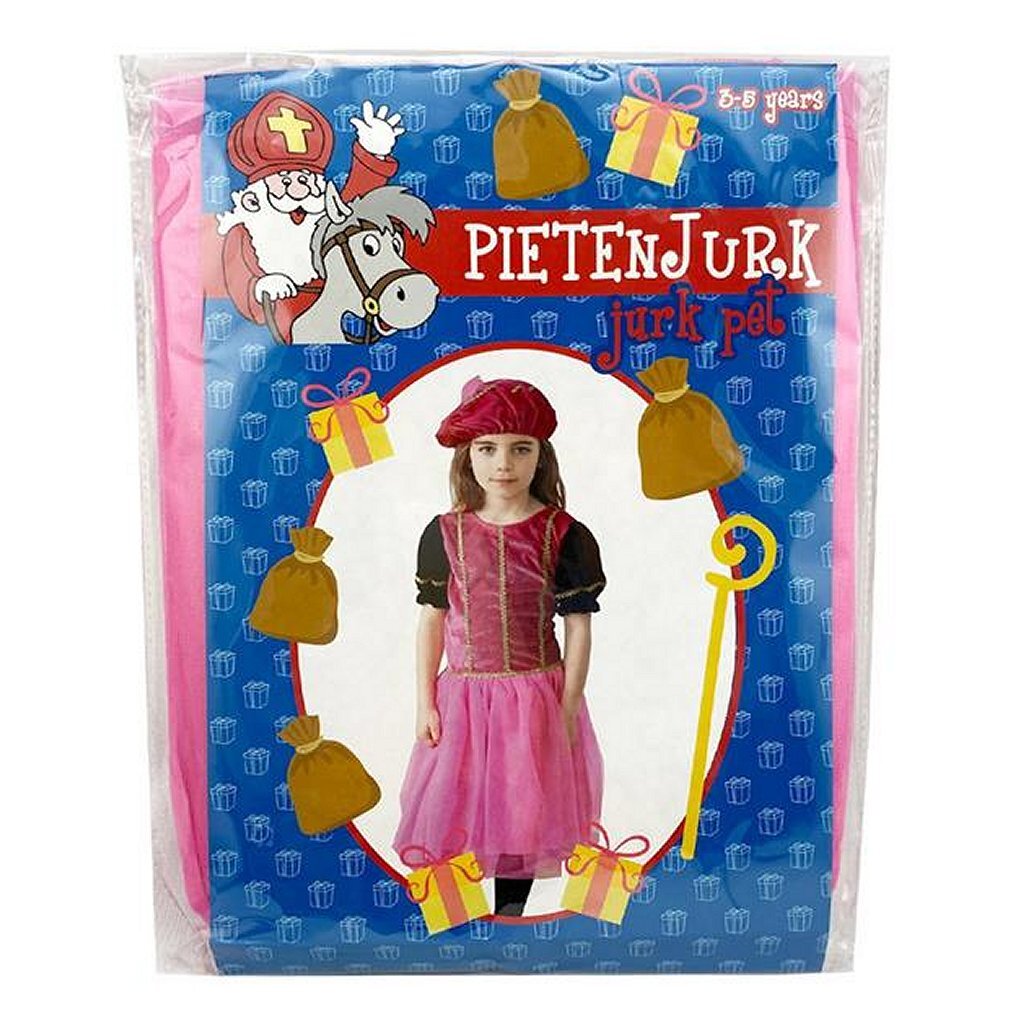 Sinterklaas Kostümset Pete Kleid rosa lila 3-5 Jahre