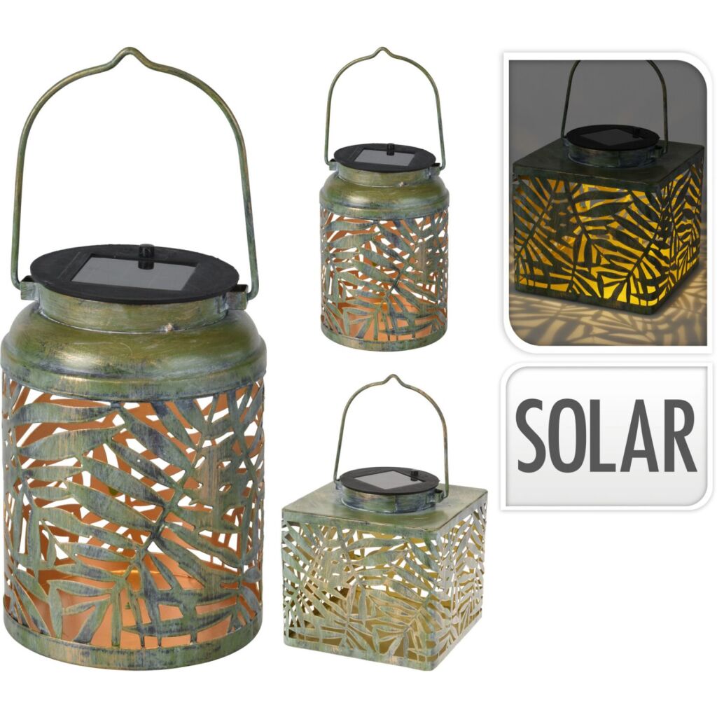Excellent Houseware Solarlaterne aus Metall, 2 verschiedene Versionen