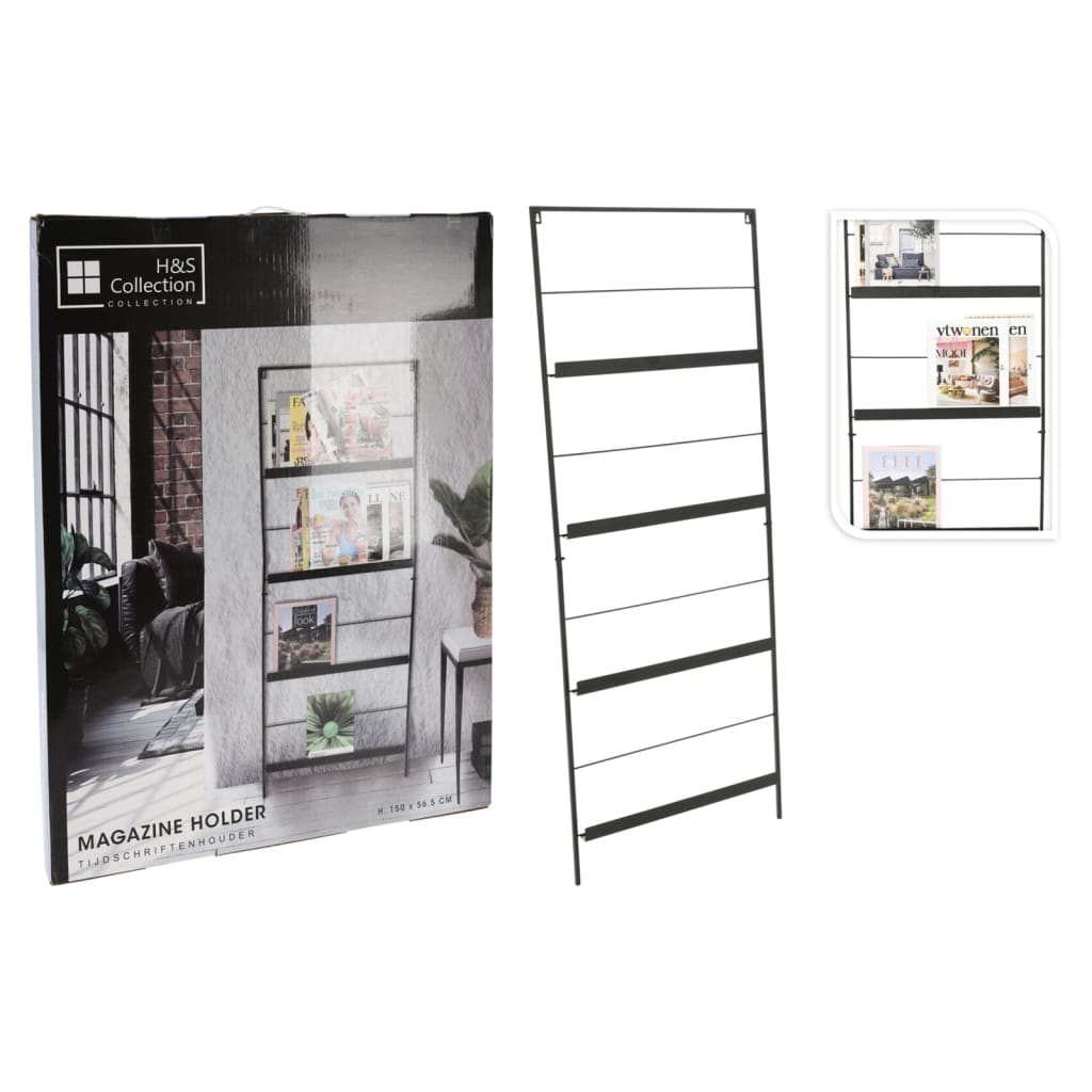 Hs Sammlung Hs Sammlung Magazinhalter 150x56,5 cm Metall Black