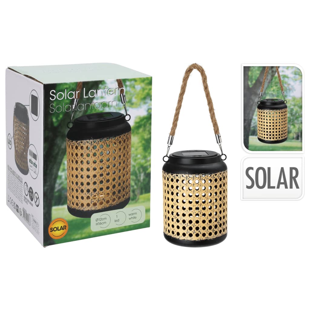 Prograrden LED-Solarlantarn mit Griff 12x16 cm
