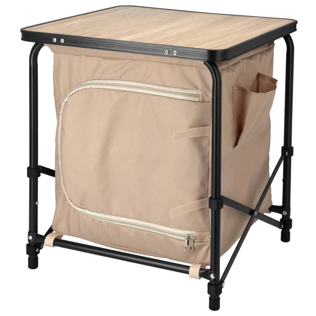 Redcliffs Camping Table mit Kabinett 48x48x53,5 cm Beige
