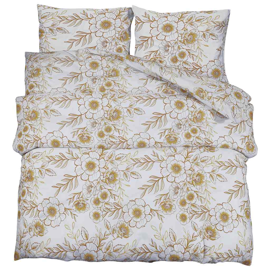 Vidaxx Bettbezug-Set 140x200 cm Baumwolle weiß und braun