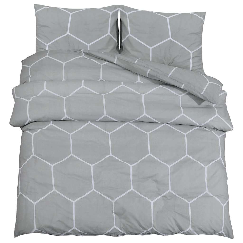 VidaXL Bettbezug-Set 260 x 220 cm Baumwolle grau