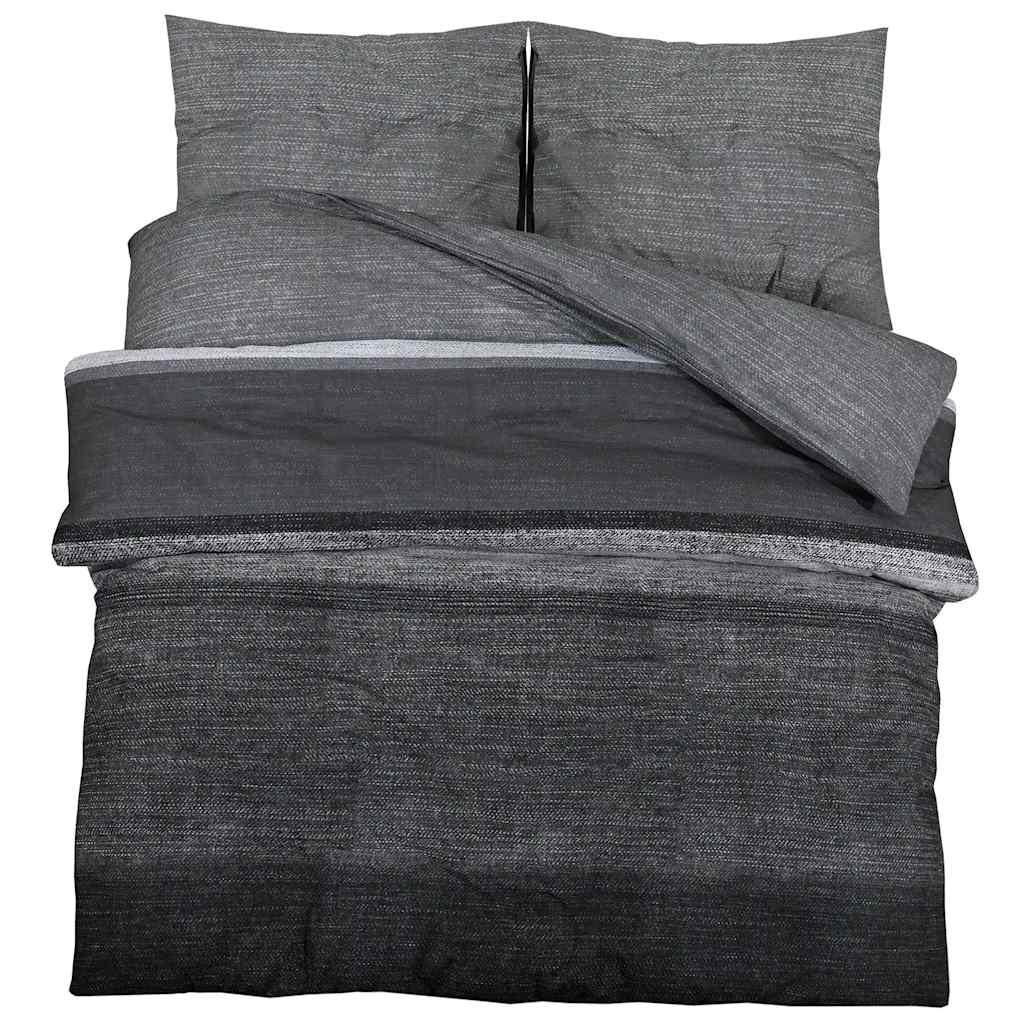 Vidaxl Duvet Overray Set 200x200 cm Baumwolle dunkelgrau