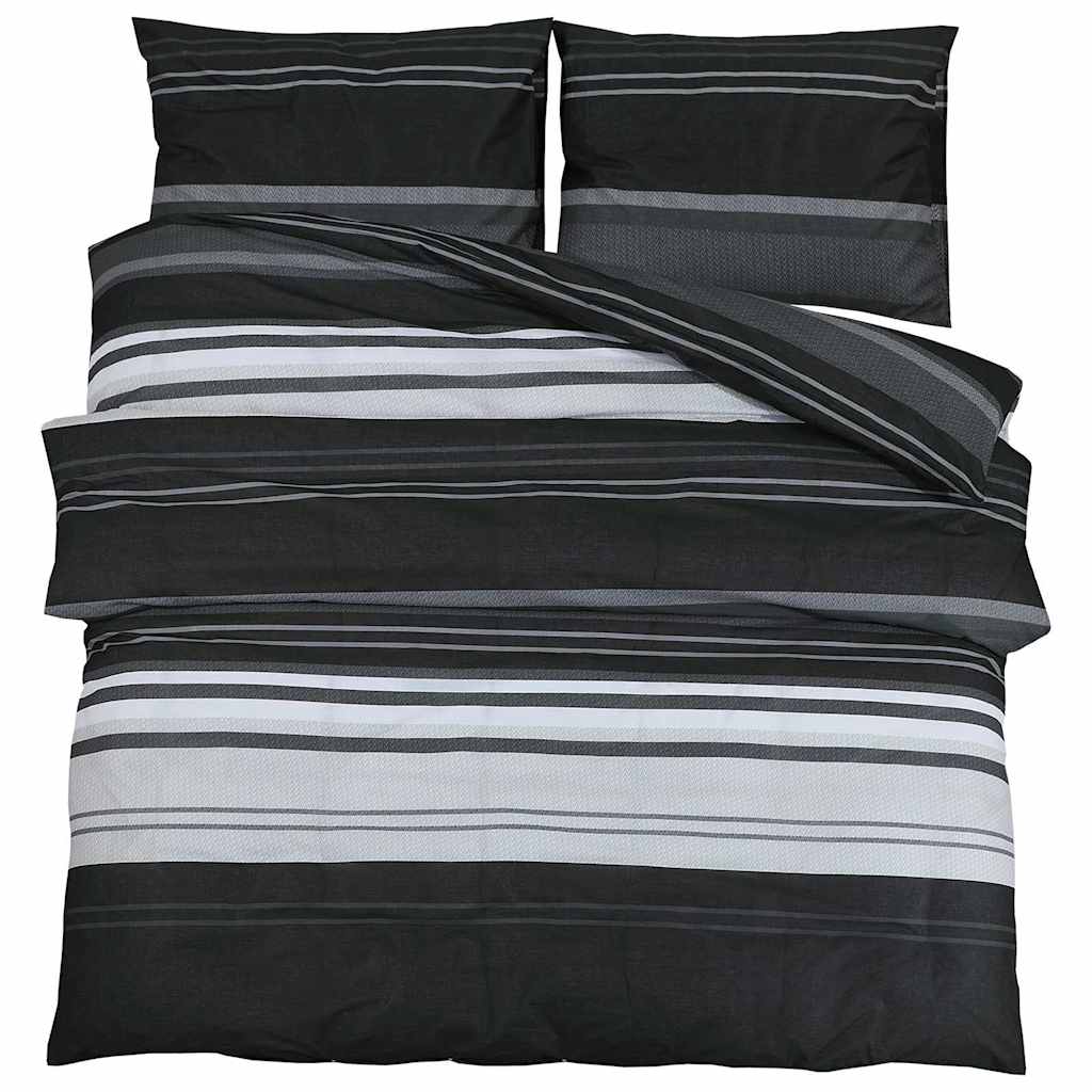 Vidaxx Bettbezug-Set 240x220 cm Baumwolle schwarz und weiß