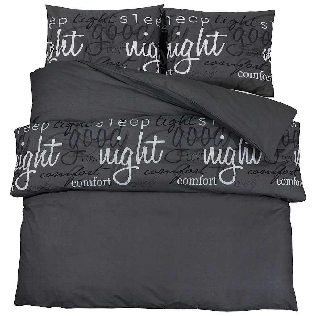 VIDAXL -Duvet -Überraschungs -Set 140x200 cm Baumwollschwarz