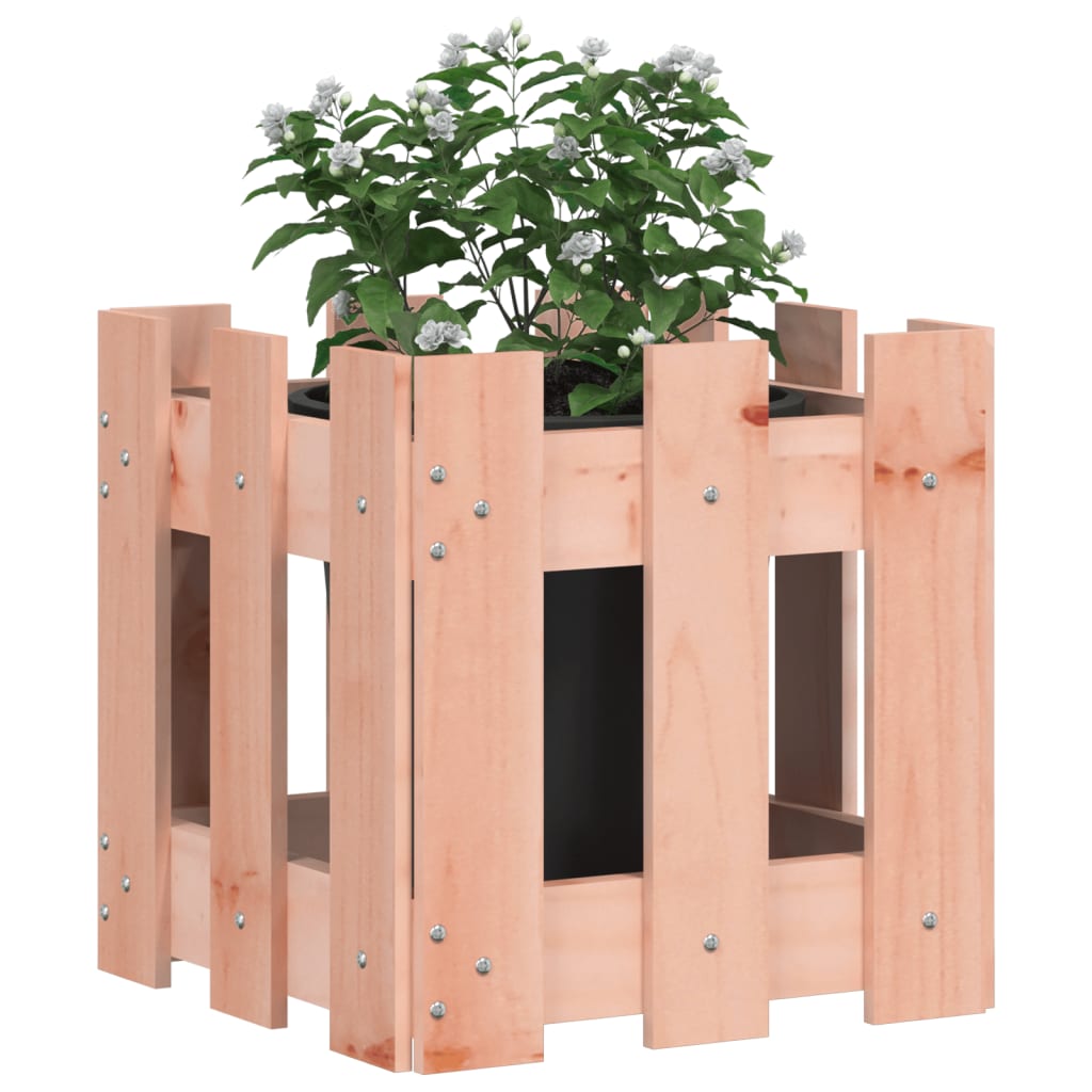 Vidaxx Pflanzgefäß mit Zaundesign 30x30x30 cm massives Dougasholz