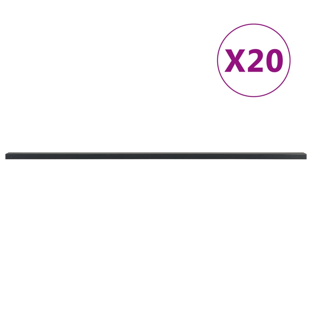 VidaXL Zaunpfosten 20 Stk. 220 cm Stahlgrau