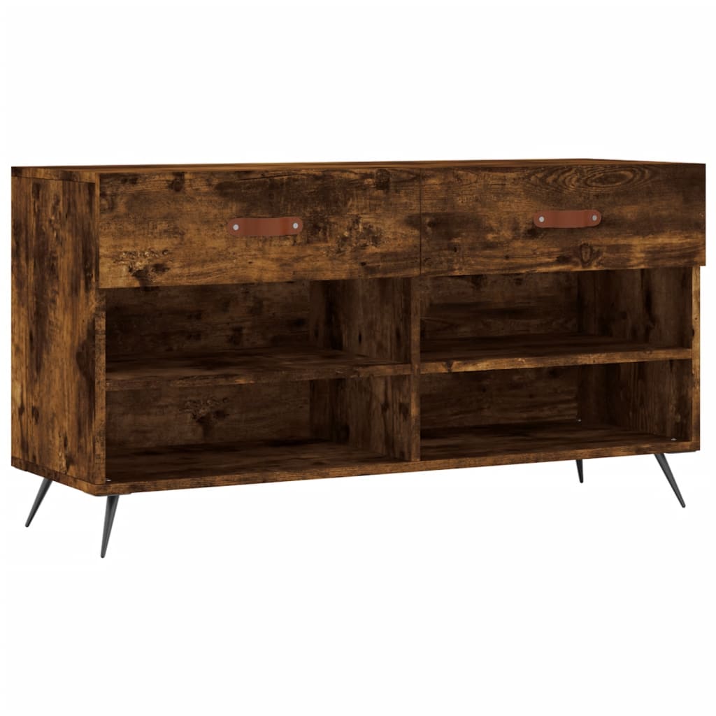 Vidaxx Schuhbank 102x35x55 cm verarbeitetes Holz, geräucherte Eiche