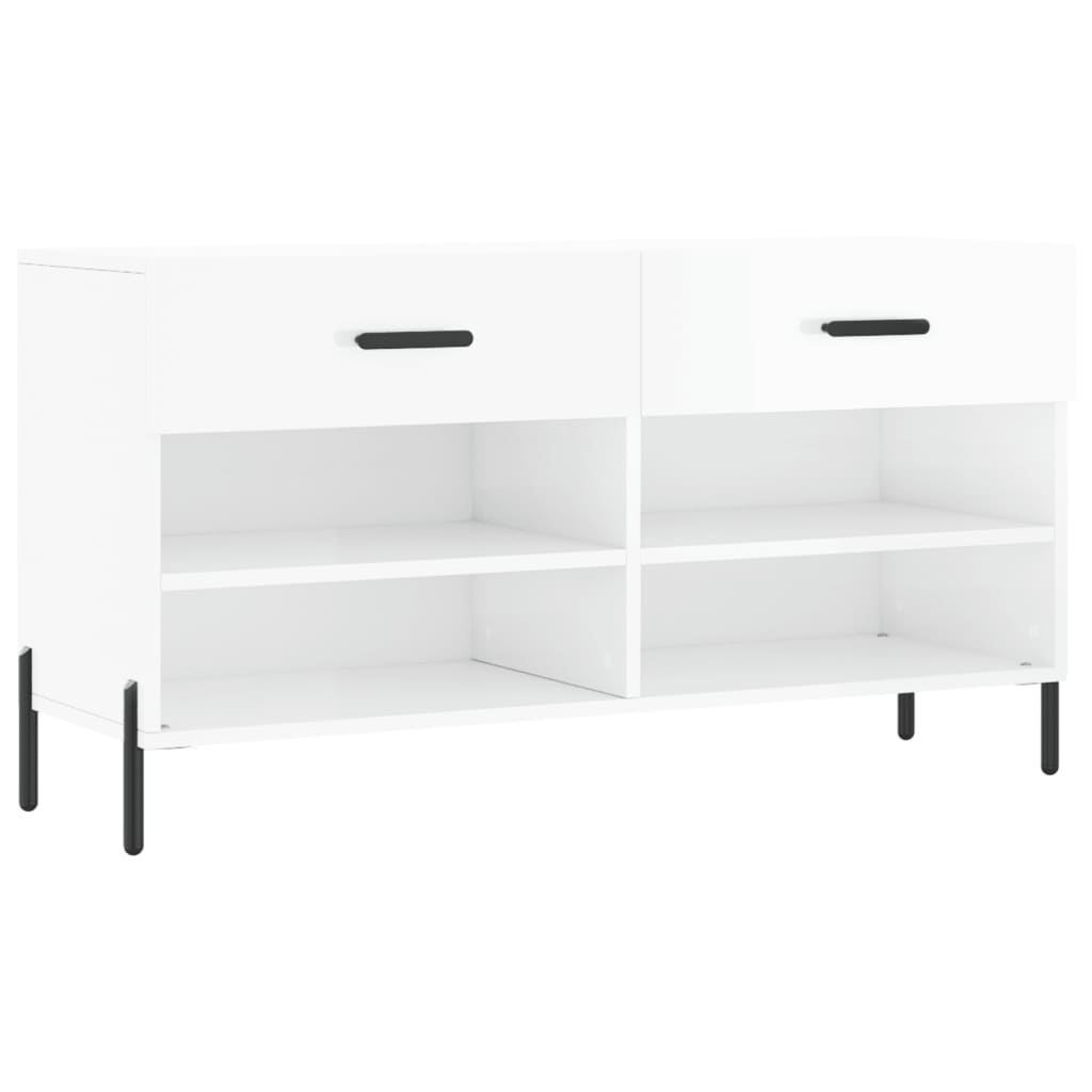Vidaxx Schuhbank 102x35x55 cm lackiertes Holz Hochglanz weiß
