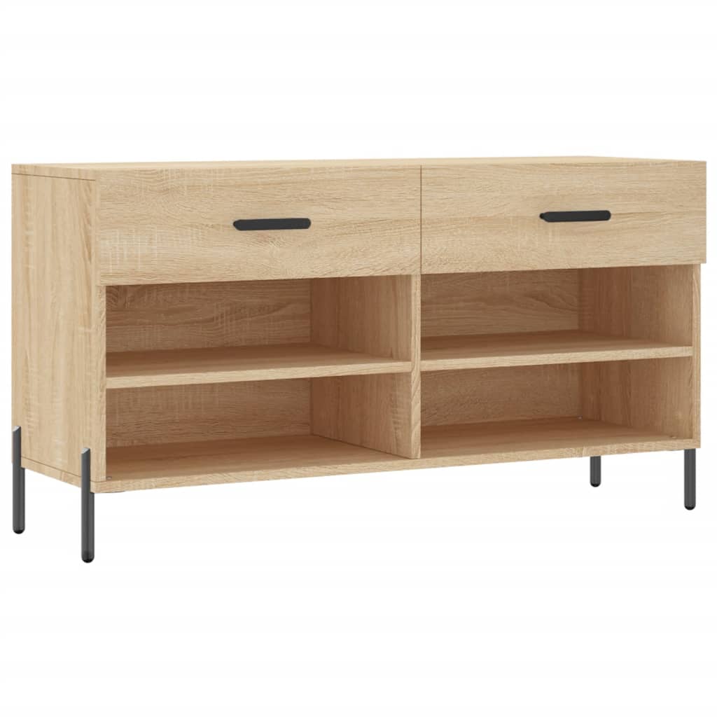 VidaXL Schuhbank 102x35x55 cm Holzwerkstoff Sonoma-Eiche-farbig