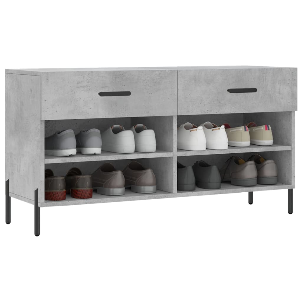 Vidaxx Schuhbank 102x35x55 cm Holzwerkstoff betongrau
