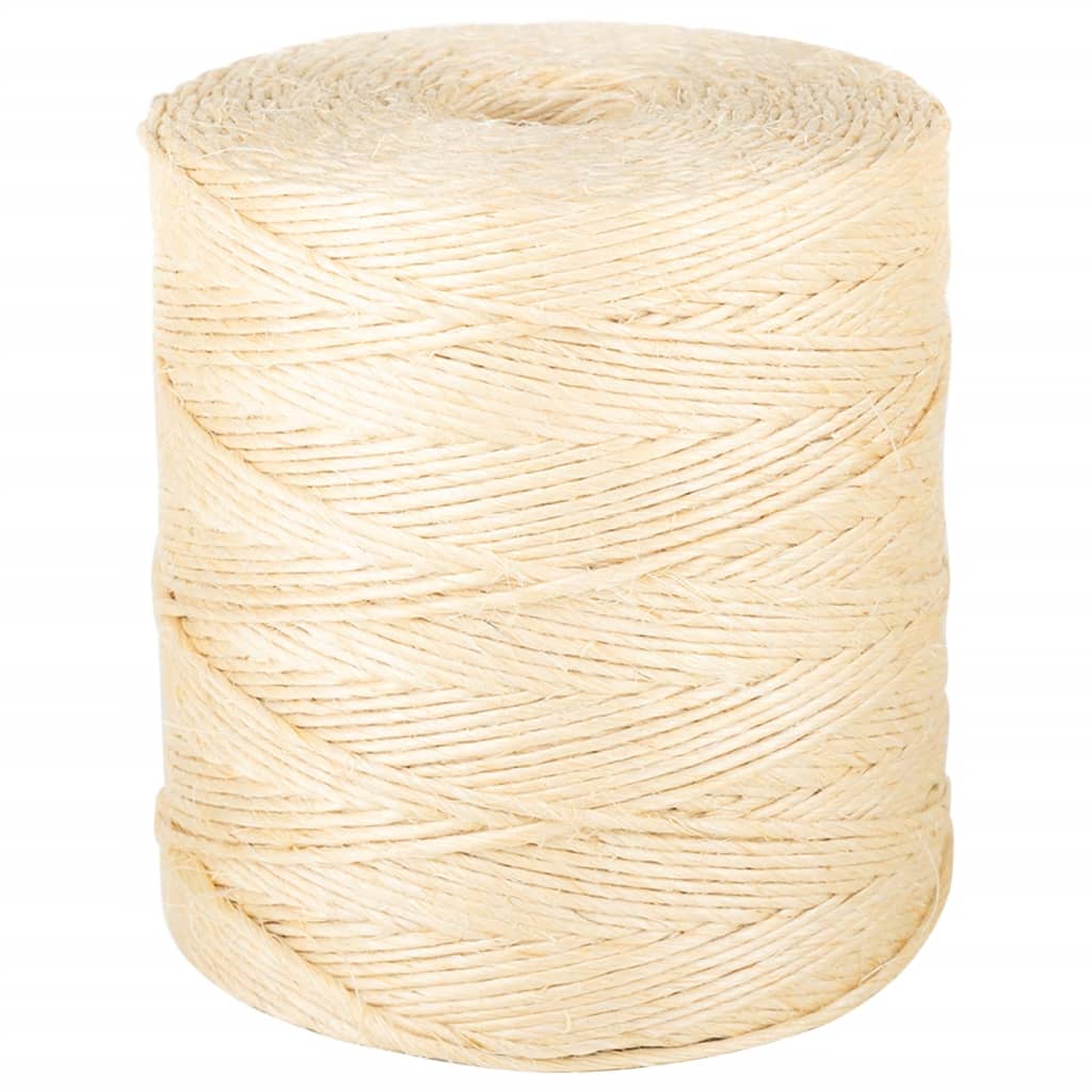 VidaXL Seil 2 mm 600 m 100 % Sisal