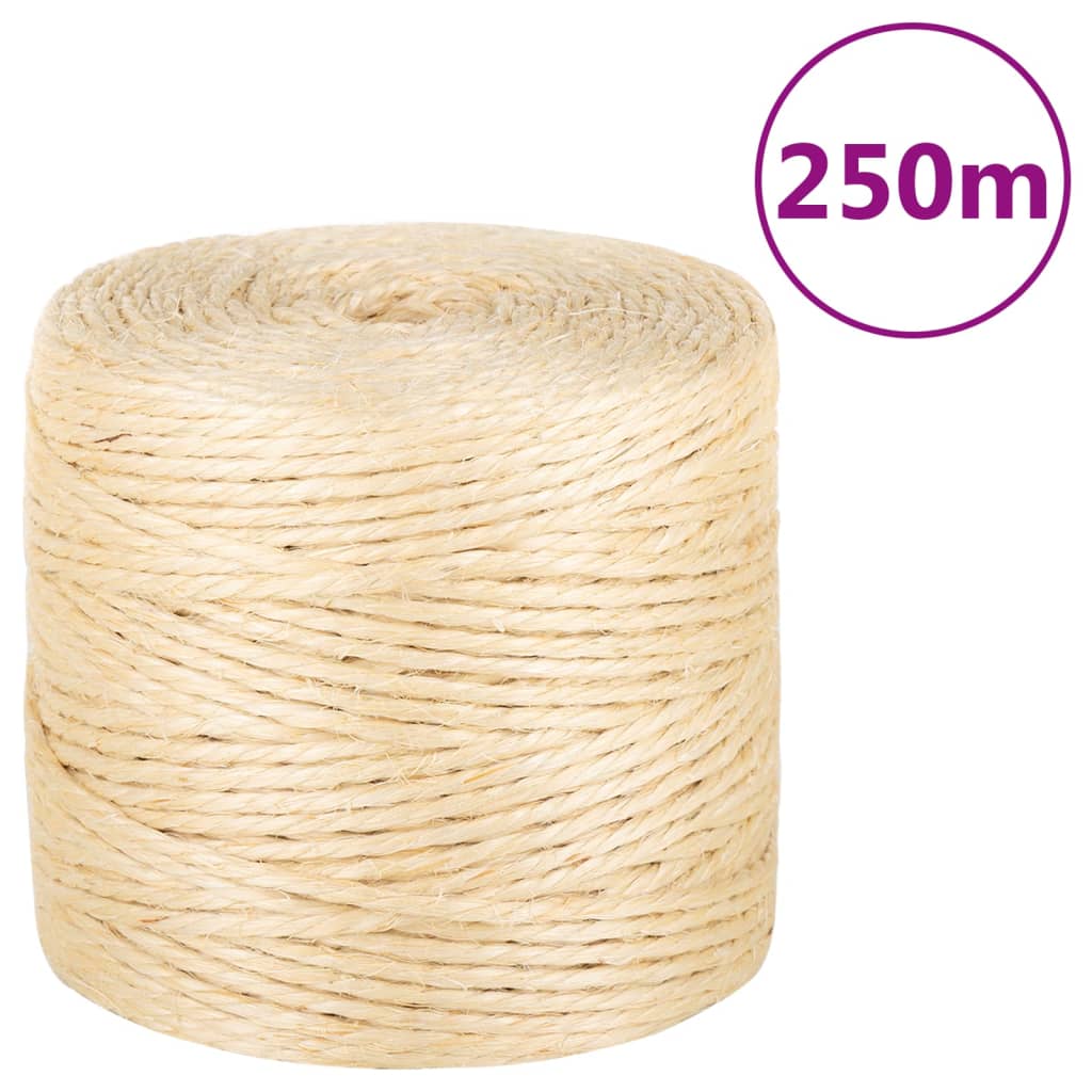 VIDAXL -Seil 4 mm 250 m 100% Sisal