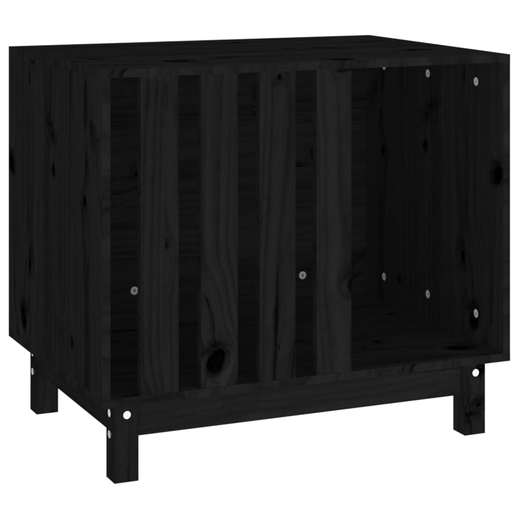 VidaXL Hundehütte 70x50x62 cm massives Kiefernholz schwarz