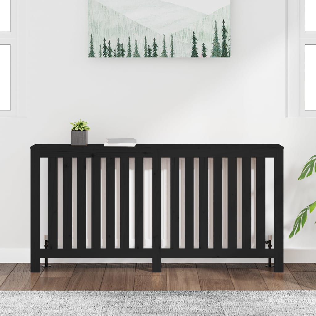 VidaXL Heizkörpergehäuse 169x19x84 cm massives Kiefernholz schwarz