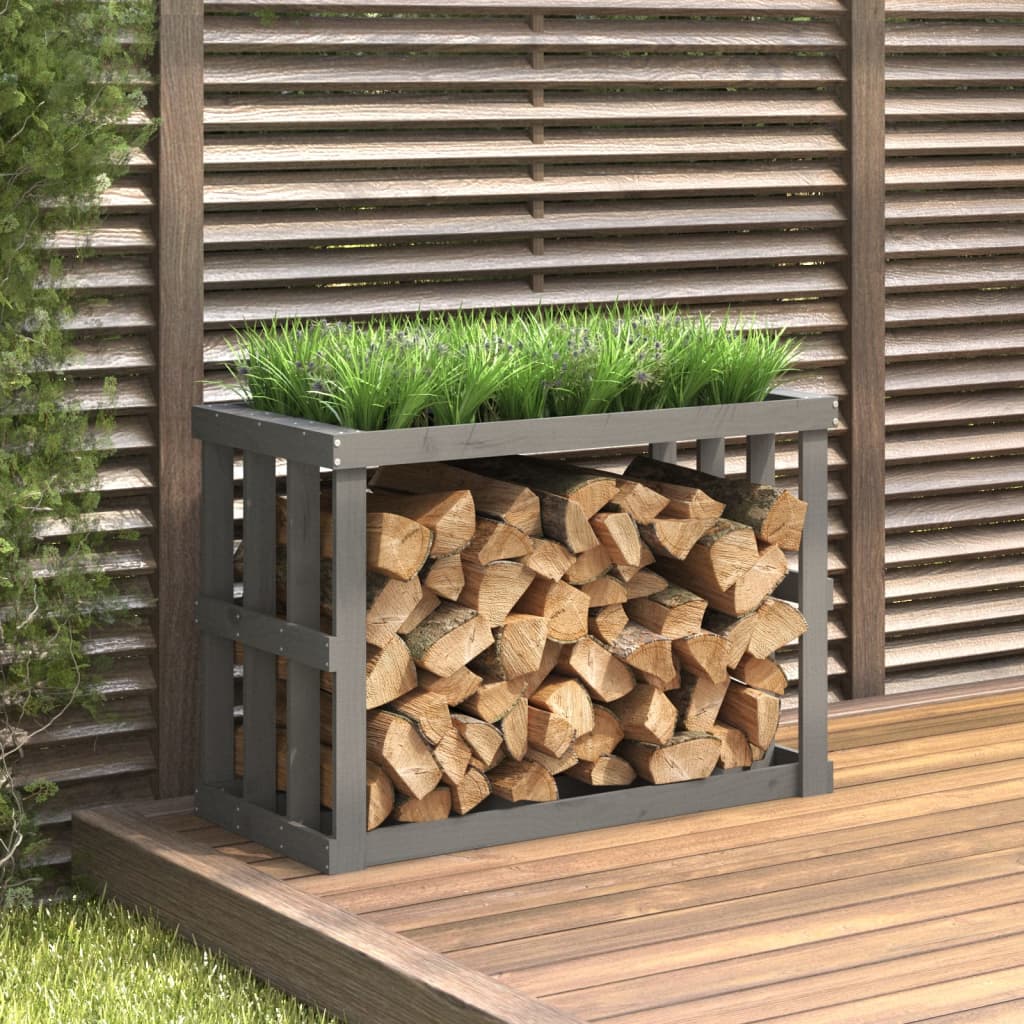 Vidaxl Holzblockhalter 108x52x74 cm Festkiefergrau