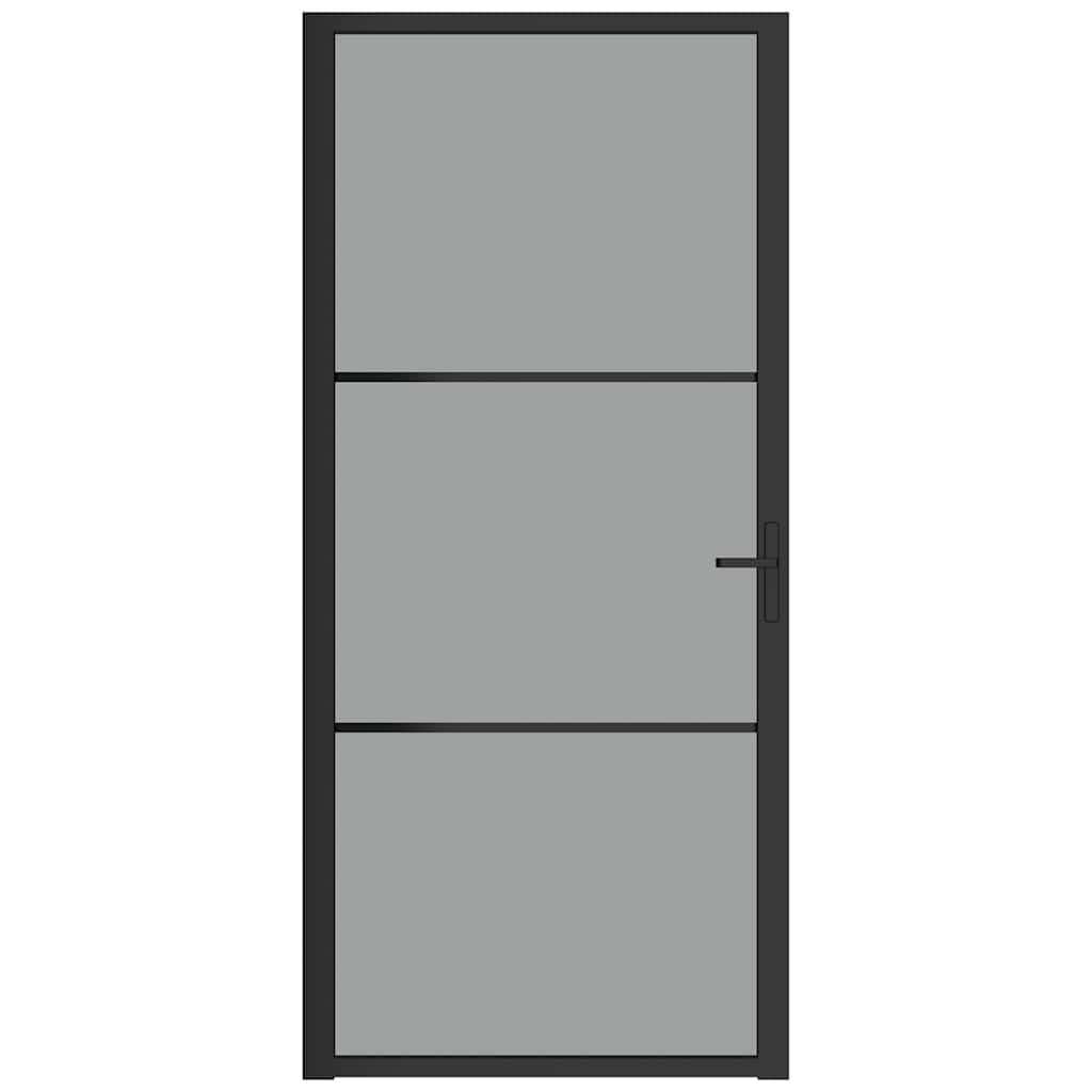 Vidaxx Innentür 93x201,5 cm ESG-Glas und Aluminium schwarz