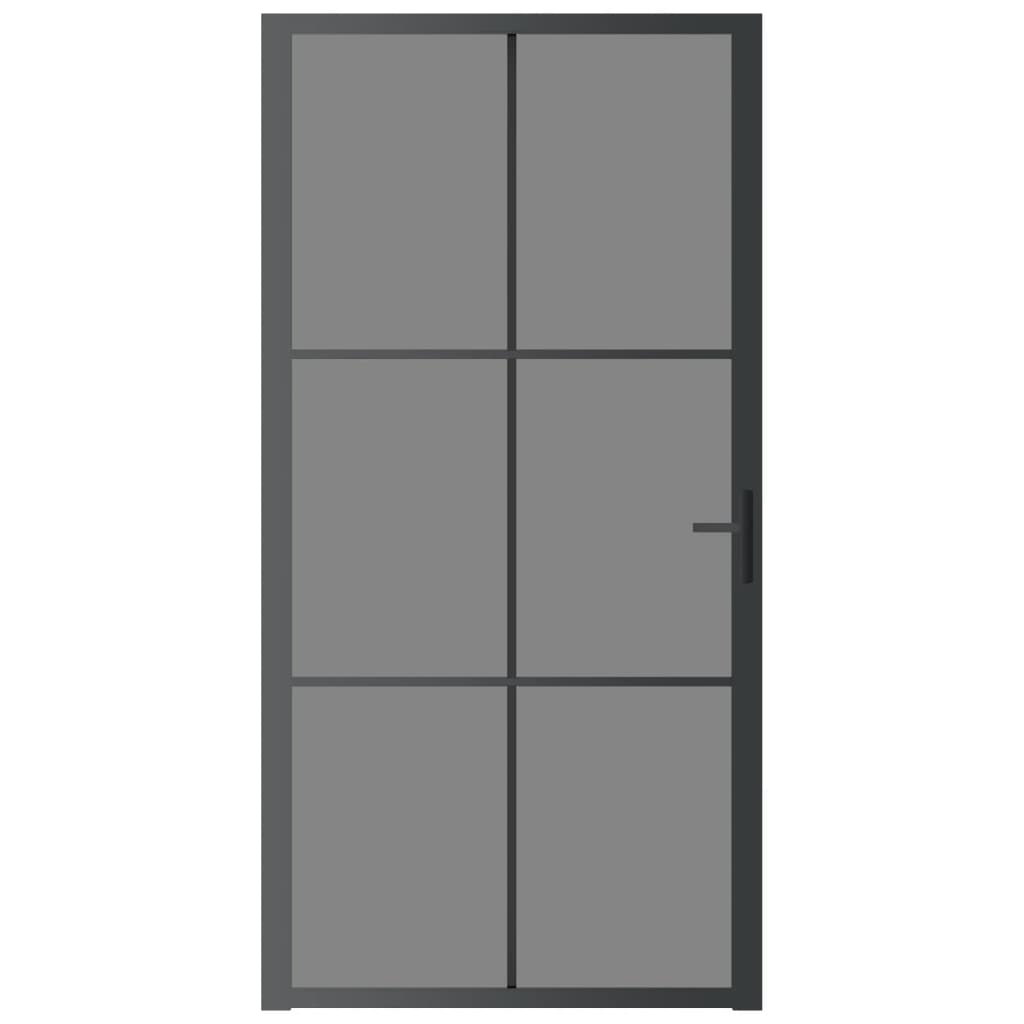 VidaXL Innentür 102,5 x 201,5 cm ESG-Glas und schwarzes Aluminium