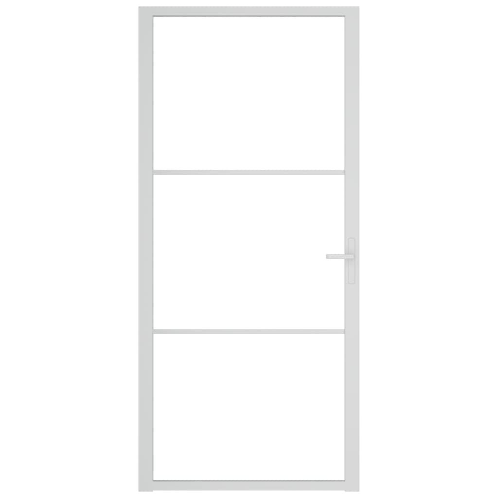 Vidaxl Innenür 93x201,5 cm ESG -Glas und Aluminium weiß